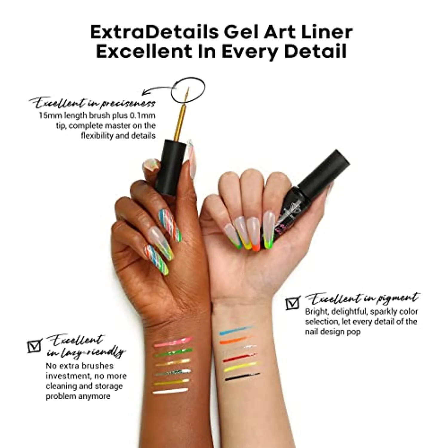 Modelones Gel Liner Nail Art Set-12 Gel Art Paint and 24 Pcs Bright Spring Summer Gel Nail Polish Kit, 20 Colors Soak Off Nail Gel Polish with Primer Glossy & Matte Top Coat Base Coat