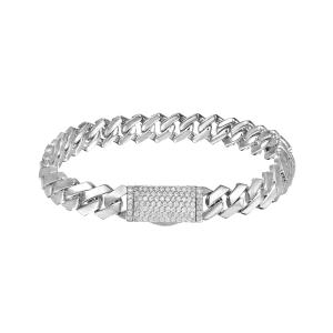 Moissanite Plain Gold Prong Cuban Link Bracelet - 10mm