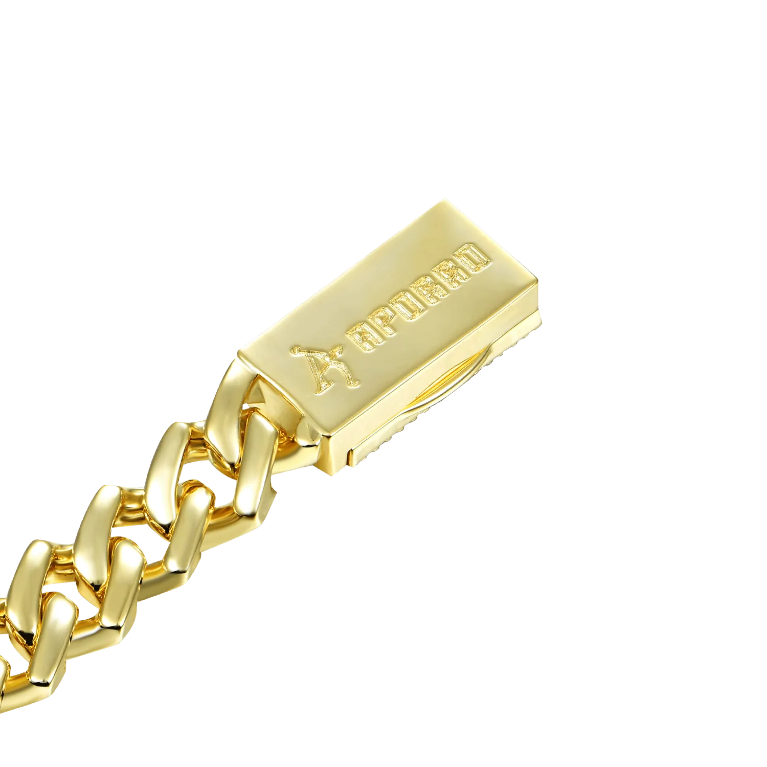 Moissanite Plain Gold Prong Cuban Link Bracelet - 19mm