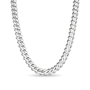 Moissanite Plain Gold Prong Cuban Link Chain - 10mm