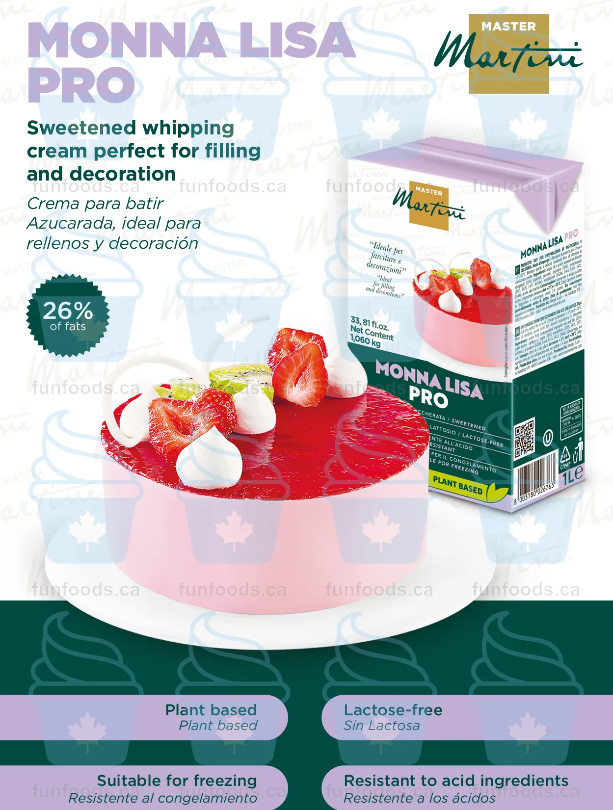 Monna Lisa Pro - UHT Vegetable Cream - Master Martini Canada