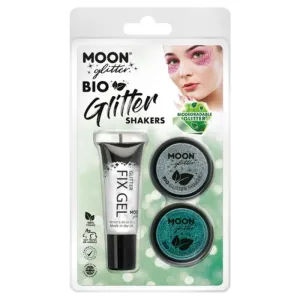 Moon Glitter Bio Glitter Shakers, Silver, Turquoise