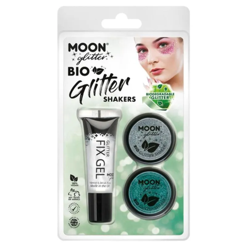 Moon Glitter Bio Glitter Shakers, Silver, Turquoise