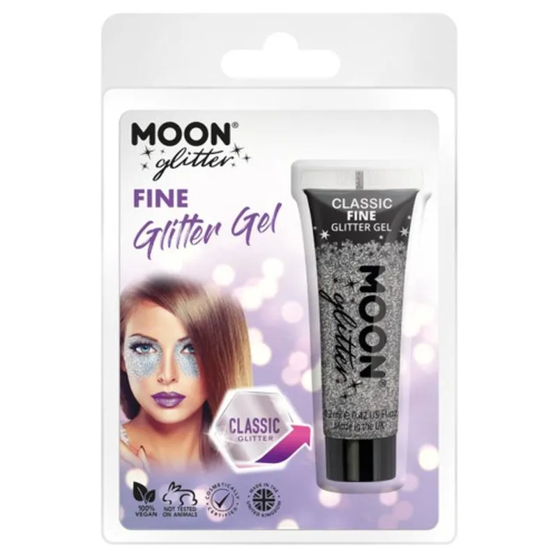 Moon Glitter Classic Fine Gliter Gel, Silver
