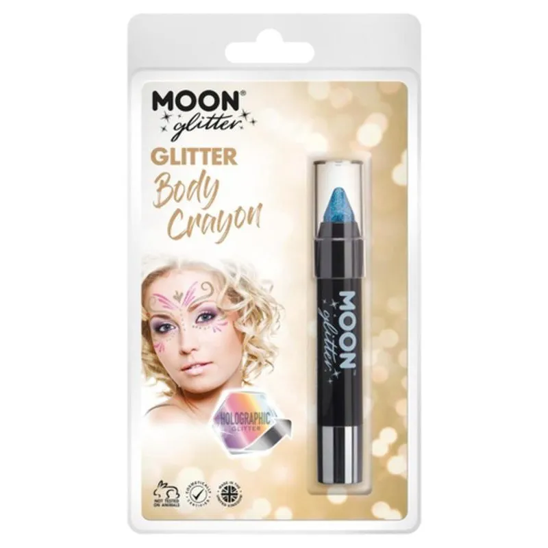 Moon Glitter Holographic Body Crayons, Blue