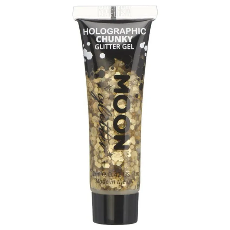 Moon Glitter Holographic Chunky Glitter Gel, Gold