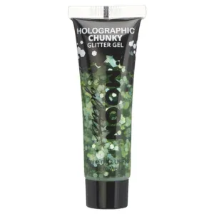 Moon Glitter Holographic Chunky Glitter Gel, Green