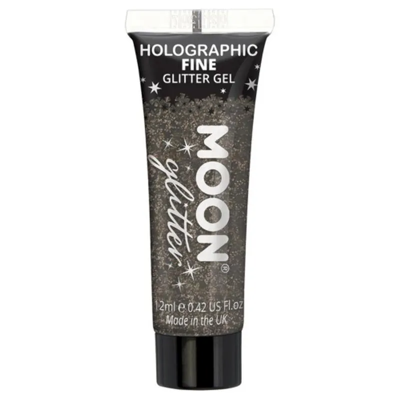 Moon Glitter Holographic Fine Glitter Gel, Black