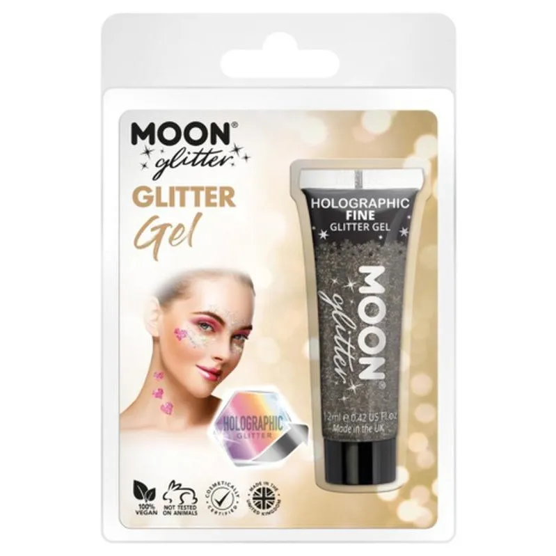 Moon Glitter Holographic Fine Glitter Gel, Black