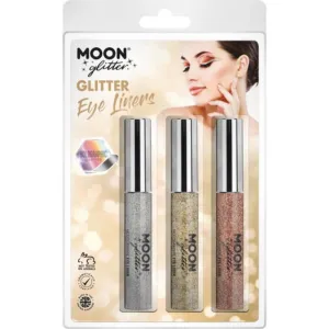Moon Glitter Holographic Glitter Eye Liner, Silver, Gold, Rose Gold