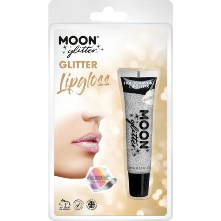 Moon Glitter Holographic Glitter Lipgloss, Silver