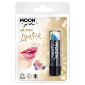 Moon Glitter Holographic Glitter Lipstick, Blue.