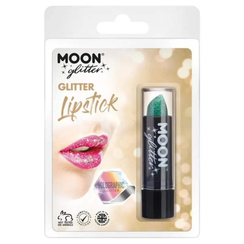Moon Glitter Holographic Glitter Lipstick, Green