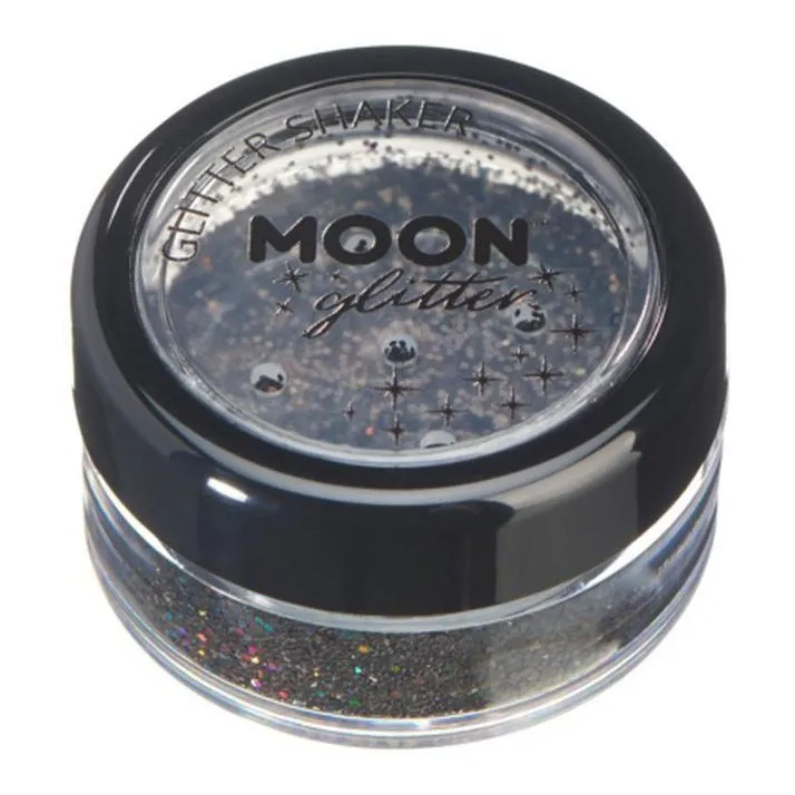 Moon Glitter Holographic Glitter Shakers, Black
