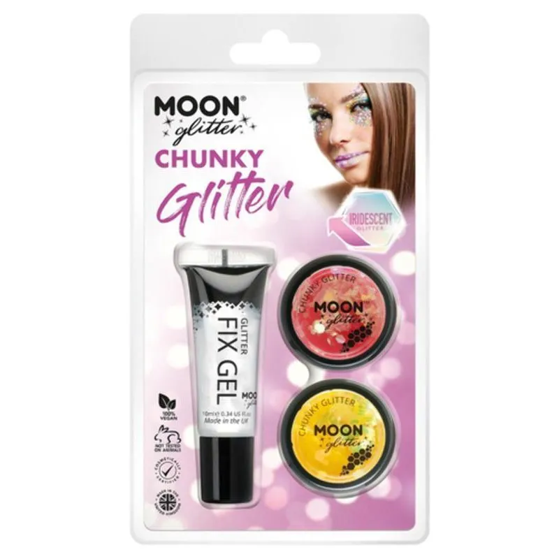 Moon Glitter Iridescent Chunky Glitter, Cherry, Yellow