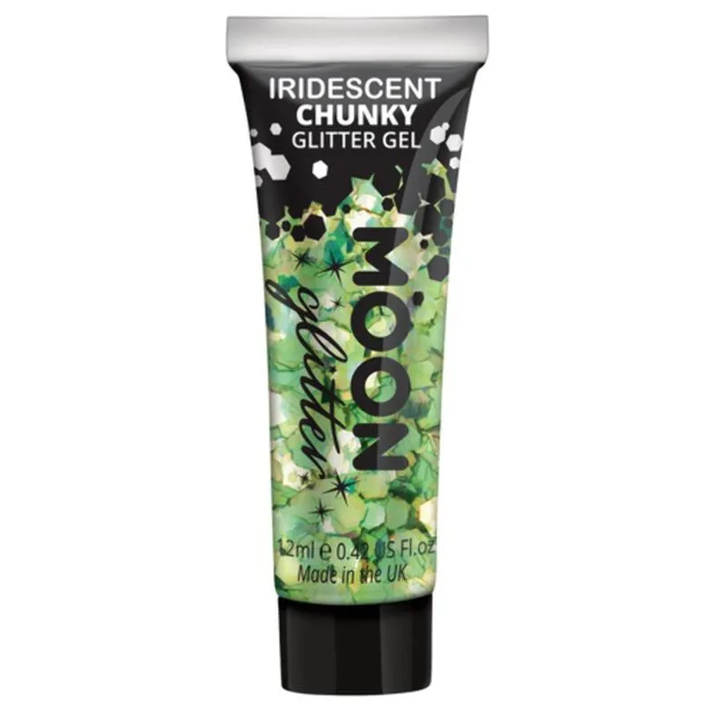 Moon Glitter Iridescent Chunky Glitter Gel, Green