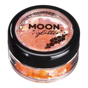 Moon Glitter Iridescent Chunky Glitter, Orange