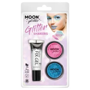 Moon Glitter Iridescent Glitter Shakers, Pink, Blue