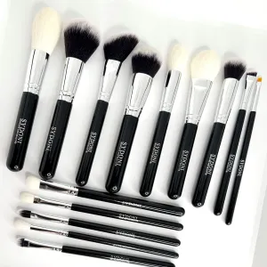 MOST LOVED! 14 PIECE PROFESSIONAL MAKEUP BRUSH SET with TRAVEL BRUSH HOLDER
