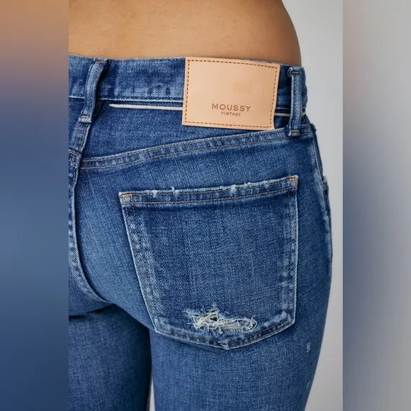 Moussy Vintage Daleville Skinny Jeans - Factory Distressing - So Flattering!