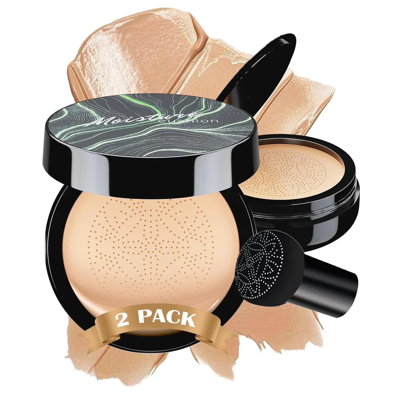 Mushroom Head Air Cushion CC Cream - BB Cream Face Makeup Foundation for Mature Skin Moisturizing Concealer Brighten Long-Lasting, Even Skin Tone for All Skin Types (Medium)