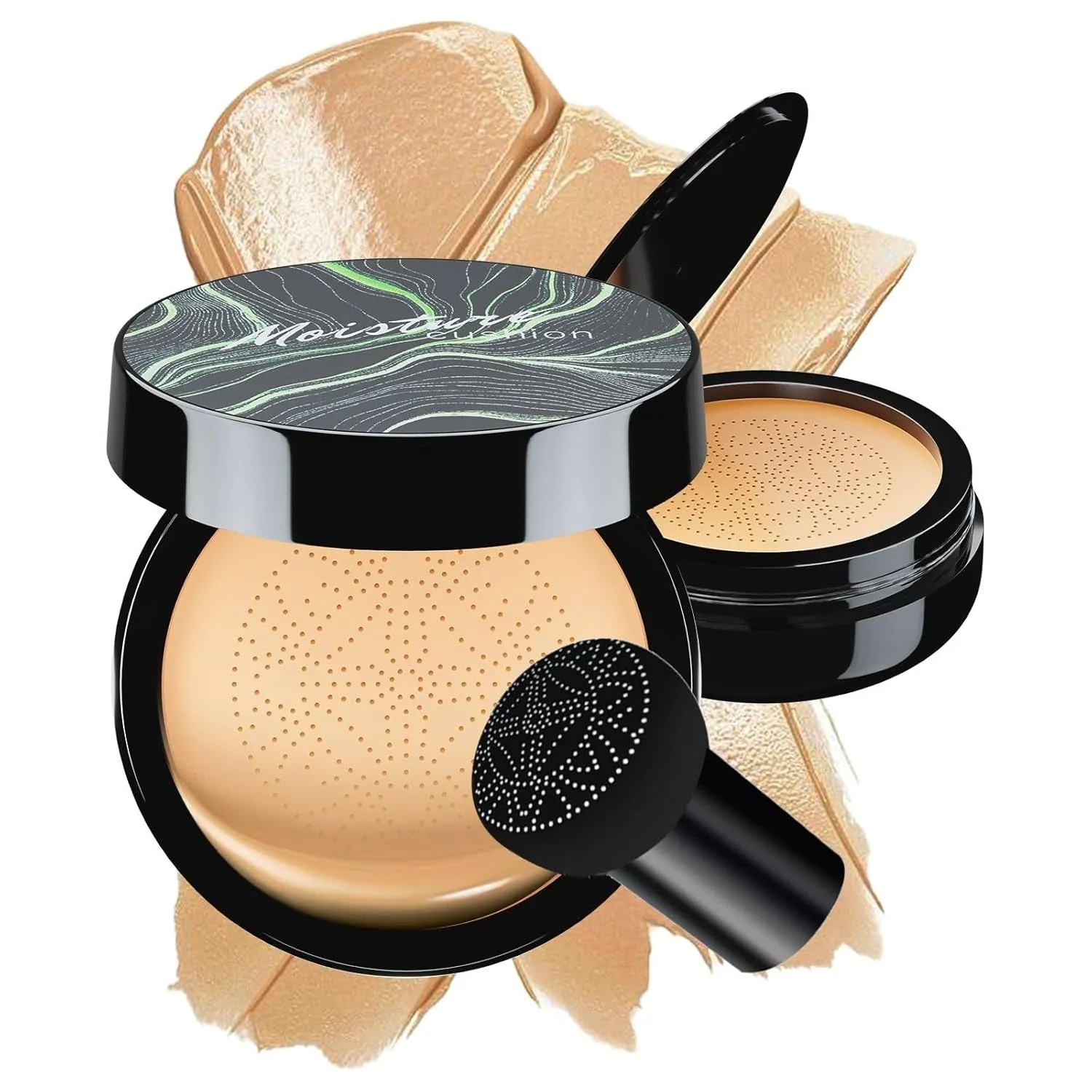 Mushroom Head Air Cushion CC Cream - BB Cream Face Makeup Foundation for Mature Skin Moisturizing Concealer Brighten Long-Lasting, Even Skin Tone for All Skin Types (Medium)
