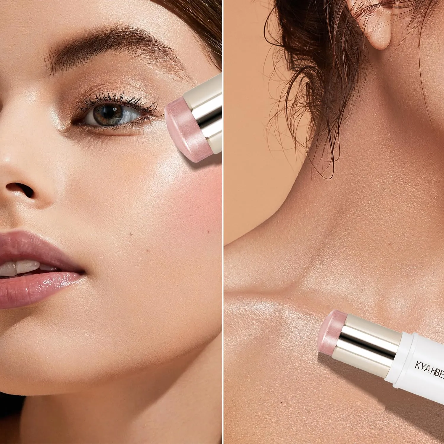 MYMERRY Dewy Highlighter Makeup, Highlighter Makeup Stick for Face and Body, Radiant & Shimmer Glow, Buildable Color for All Day | Vegan & Cruelty-Free | Rose Bronze Gold 15g/0.53fl.Oz