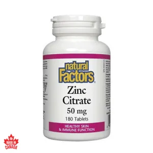 Natural Factors Zinc Citrate 50mg 90 Tabs