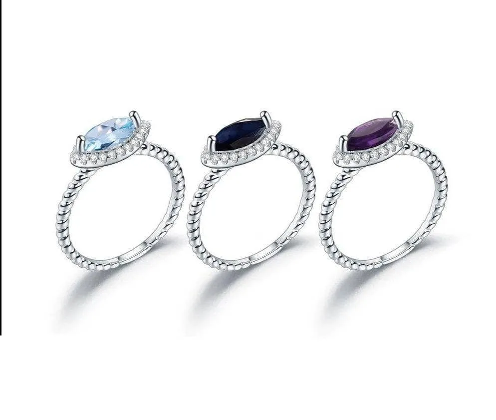 Natural Gemstone Ring Eternity Ring