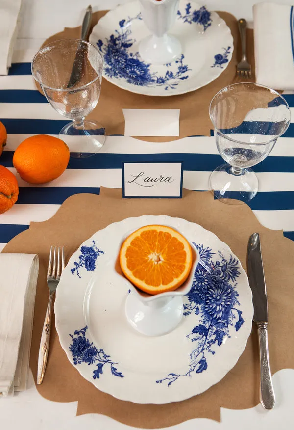 Navy Stripe Paper Table Runner