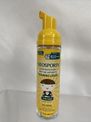 Neosporin Wound Cleanser Kids No Sting Kill Bacteria Foaming Liquid 2.3Oz 9/23