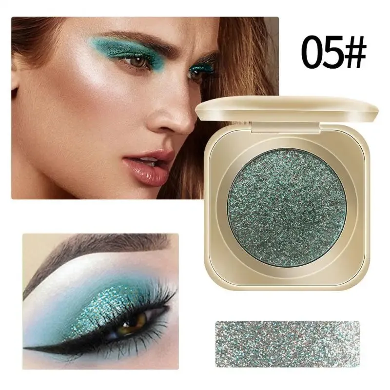 Net Red Monochromatic Pearlescent Glitter Powder Colorful Eyeshadow Powder Long-lasting Color Polarized Portable Eye Shadow