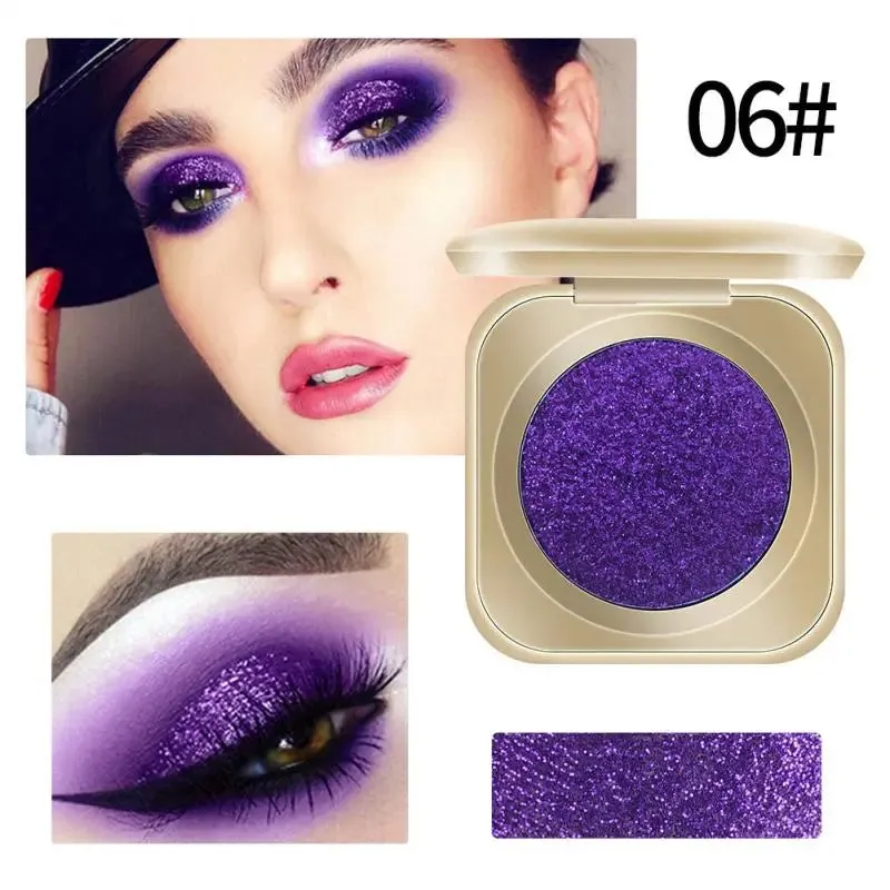 Net Red Monochromatic Pearlescent Glitter Powder Colorful Eyeshadow Powder Long-lasting Color Polarized Portable Eye Shadow