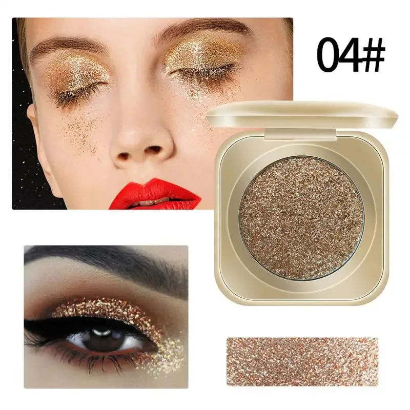 Net Red Monochromatic Pearlescent Glitter Powder Colorful Eyeshadow Powder Long-lasting Color Polarized Portable Eye Shadow