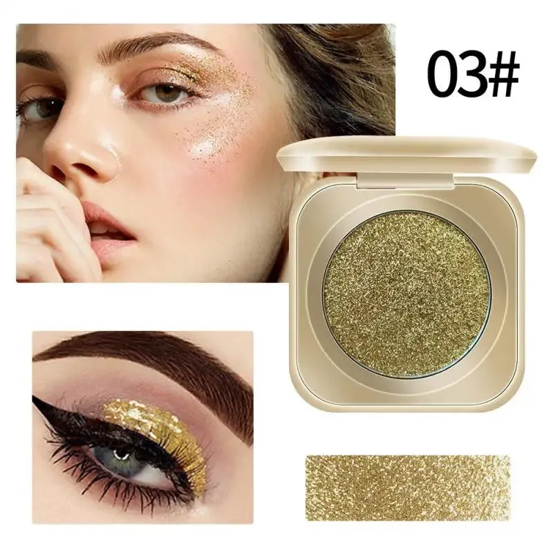 Net Red Monochromatic Pearlescent Glitter Powder Colorful Eyeshadow Powder Long-lasting Color Polarized Portable Eye Shadow