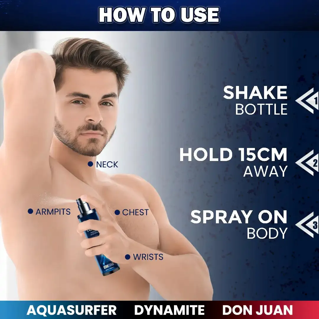 NEUD 3-in-1 Perfumed Body Sprays for Men, Long-Lasting Deodorants, No Gas, No CFC Formula - 3x120ml Each