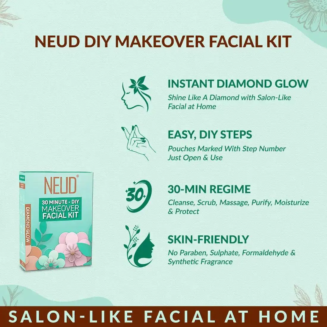 NEUD 6-Step DIY Makeover Facial Kit for Salon-Like Glow at Home