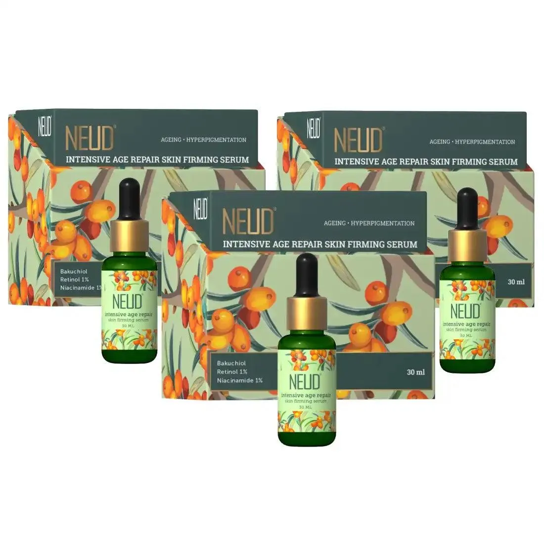 NEUD Intensive Age Repair Skin Firming Serum With Retinol, Niacinamide and Bakuchiol - 30ml