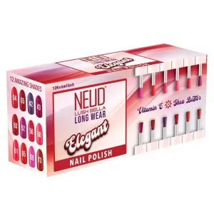 NEUD Lush Bella Nail Polish Sets with Vitamin E and Shea Butter, High Gloss, Instant Dry - 12x6ml