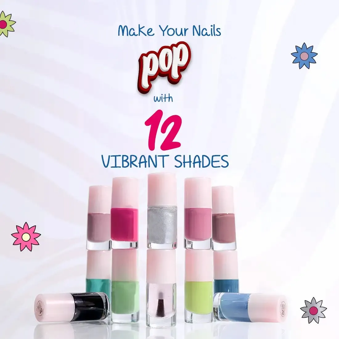 NEUD Lush Bella Nail Polish Sets with Vitamin E and Shea Butter, High Gloss, Instant Dry - 12x6ml