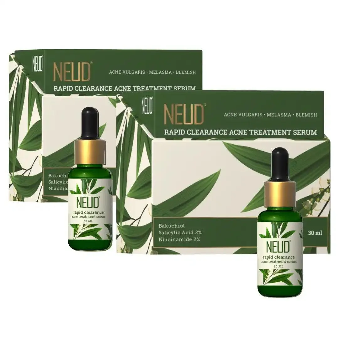 NEUD Rapid Clearance Acne Treatment Serum With Salicylic Acid, Bakuchiol and Niacinamide - 30 ml
