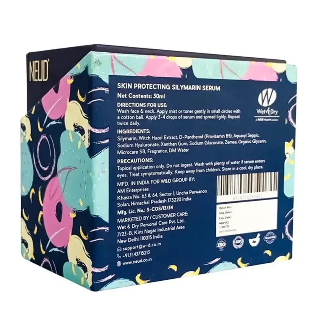 NEUD Skin Protecting Silymarin Serum With Witch Hazel, Provitamin B5 and Aquaxyl - 30 ml