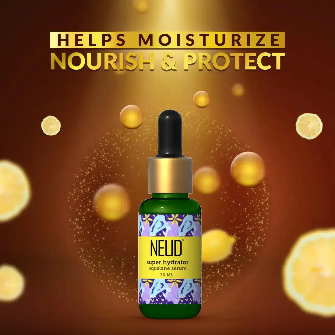 NEUD Super Hydrator Squalane Serum With Lemon Oil, Turmeric Oil and Reverskin - 30ml