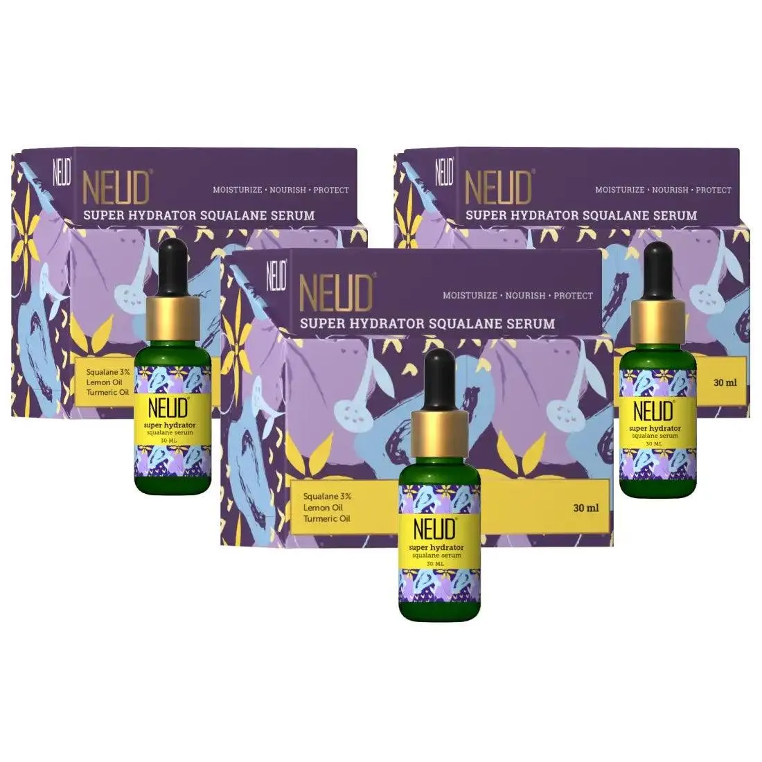 NEUD Super Hydrator Squalane Serum With Lemon Oil, Turmeric Oil and Reverskin - 30ml