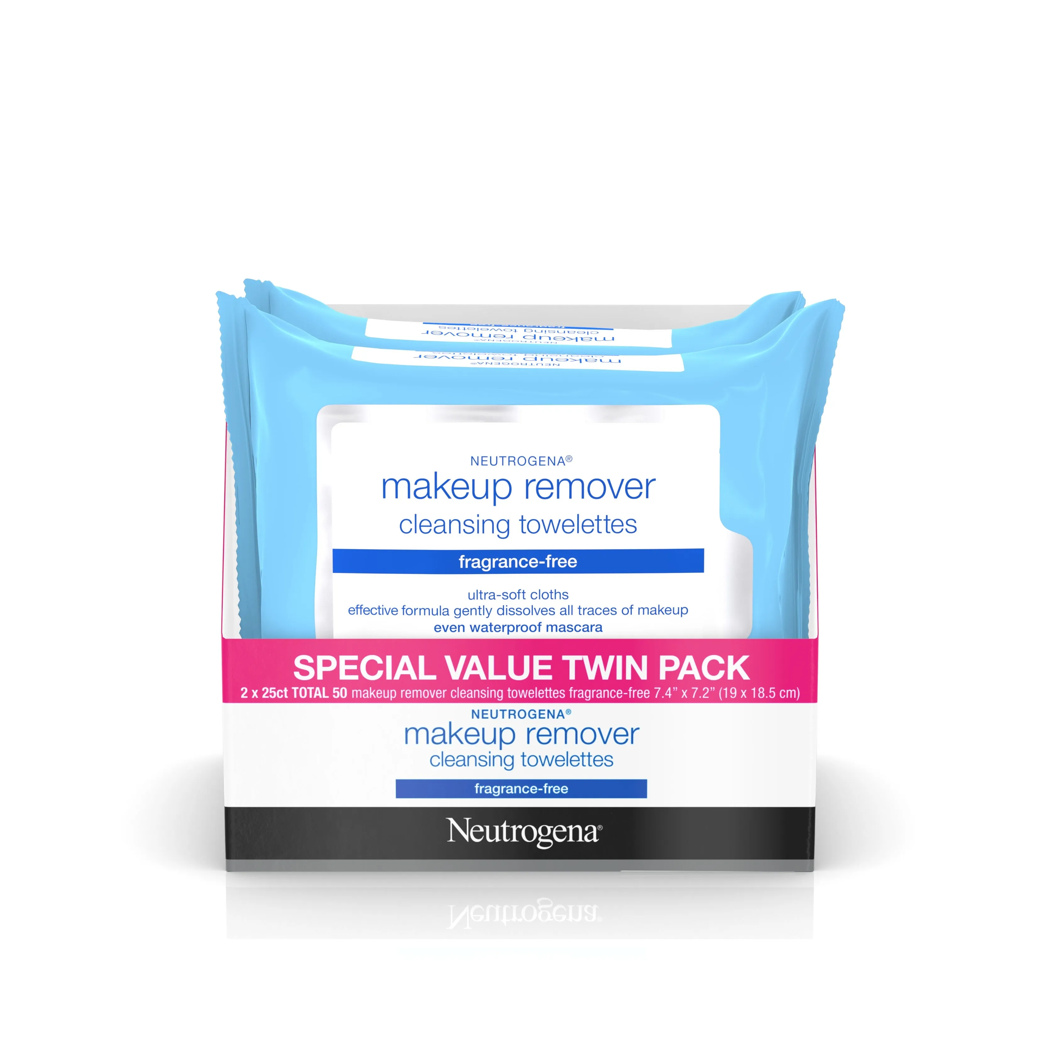 Neutrogena Fragrance Free Makeup Remover Facial Wipes, 25 Ct, 2 Pack