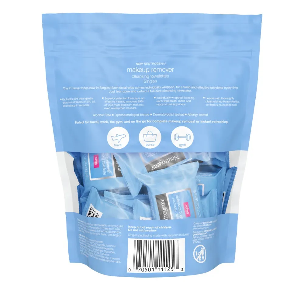 Neutrogena Makeup Remover Face Wipe Singles, 20 Ct