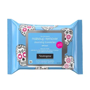 Neutrogena Makeup Remover Facial Cleansing Towelettes, Daily Face Wipes To Remove Dirt, Oil, Waterproof Mascara & Makeup Including Stubborn Halloween Makeup, Gentle, Alcohol-free, 25.0 count