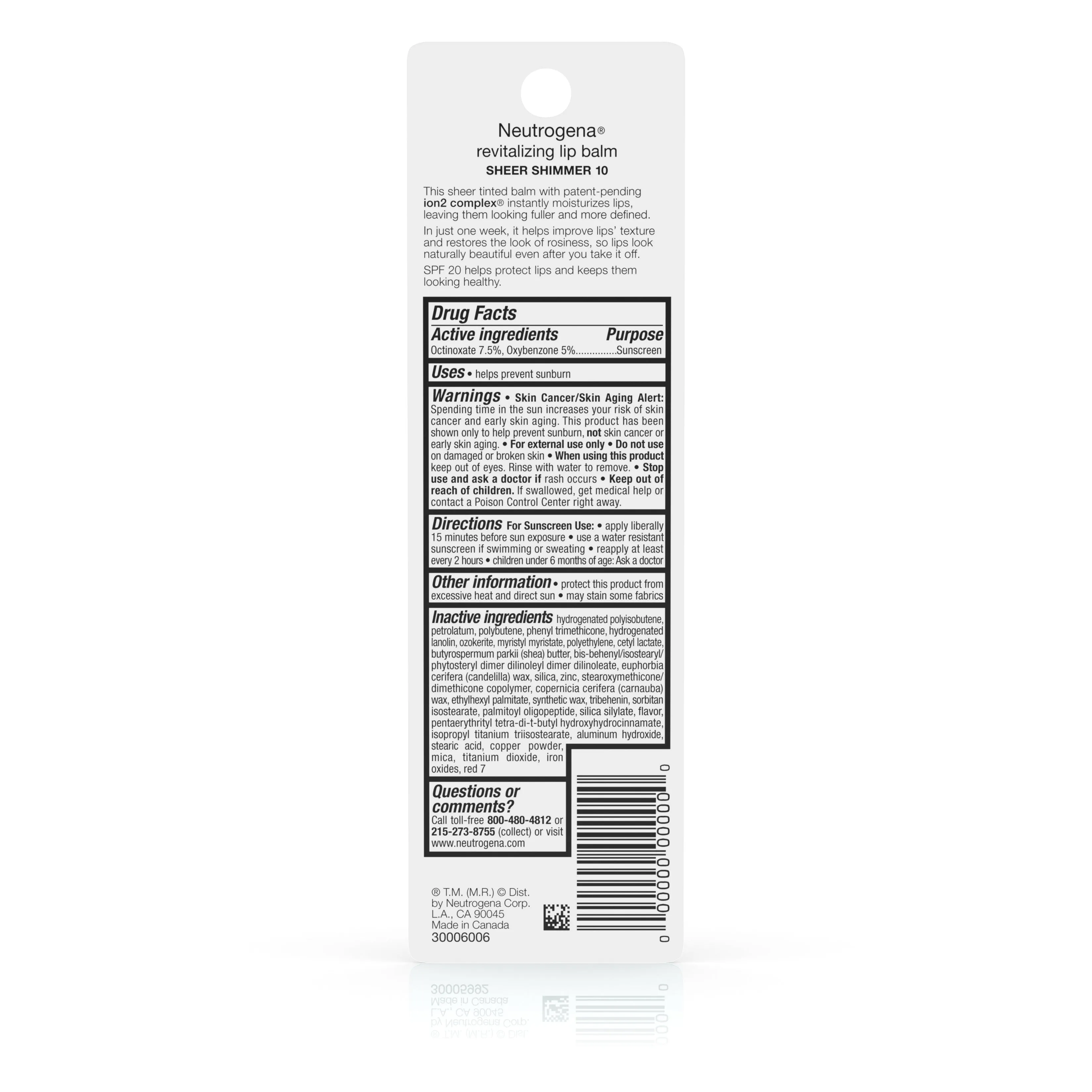 Neutrogena Revitalizing Lip Balm SPF 20