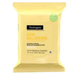 Neutrogena Skin Balancing Micellar Cleansing Face Wipes, 25 Ct