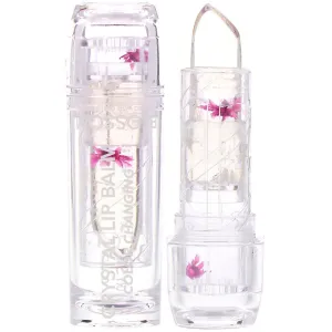 New Blossom Moisturizing Custom Color Changing Crystal Lip Balm, Strawberry Scented, Lip Stain Tint, Infused with Real Flowers, 3g, Pink